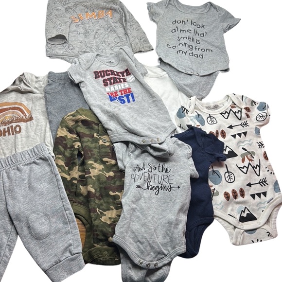 Baby Boy Clothing Bundle - 3 Months: Includes Rompers Onesies Play Suits & Pants - Picture 2 of 6